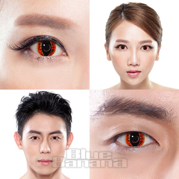 Auge von Sauron – 90 Tage wiederverwendbare rot-gelbe farbige Kontaktlinsen, Coloured Contacts UK