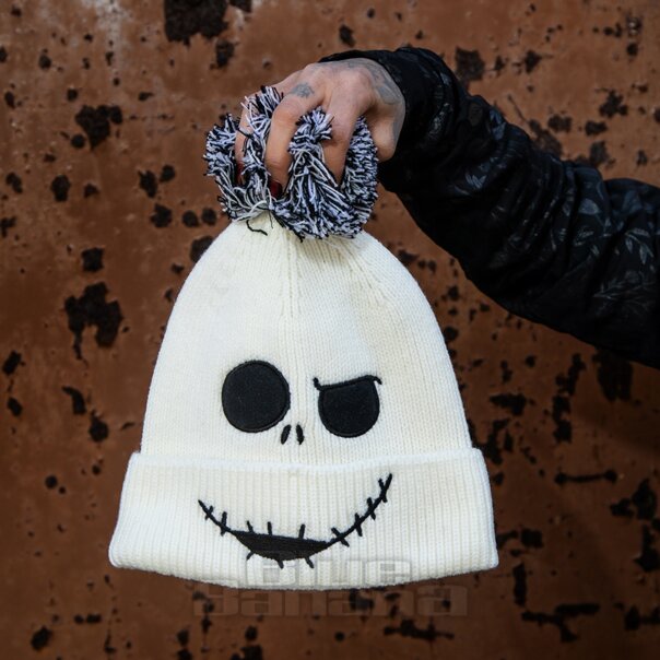 Nightmare Before Christmas Jack Skellington Face Knitted Hat | Blue Banana