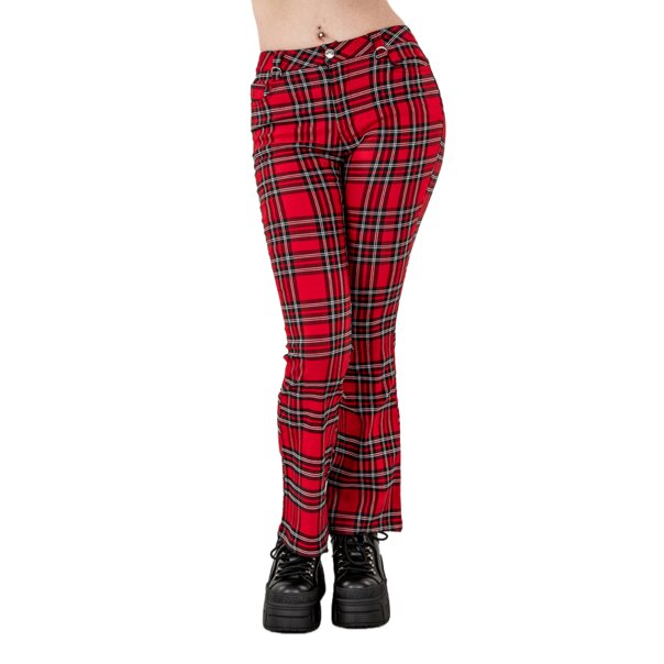 Banned Velarium Trousers (Red) | Alternative Tartan Trousers
