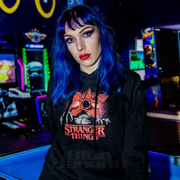 Stranger Things Pixel Demogorgon Hoodie (Schwarz) | Blue Banana