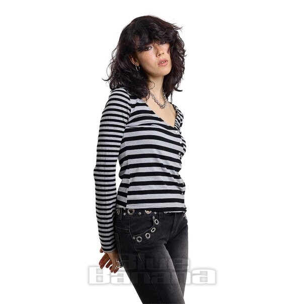 Ragged Priest Talley Top (Grey/Black) | Alternative Clothing