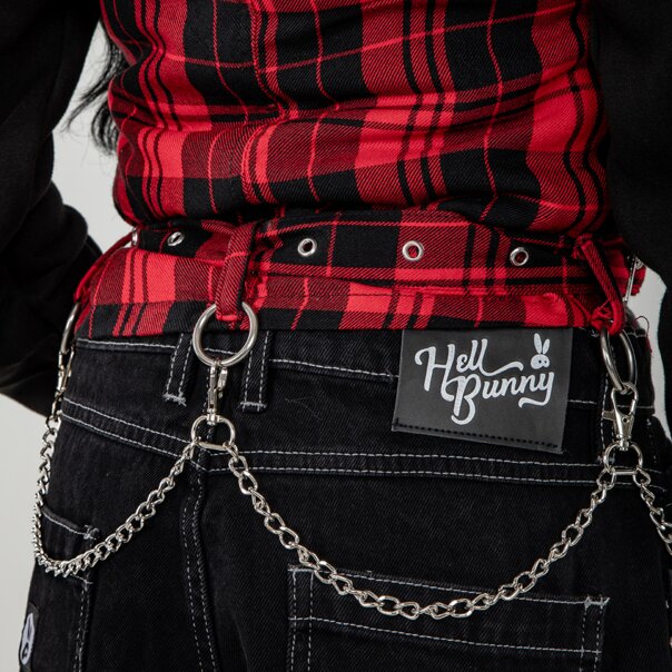 Heartless Evilyn Red & Black Check Jacket | Blue Banana UK