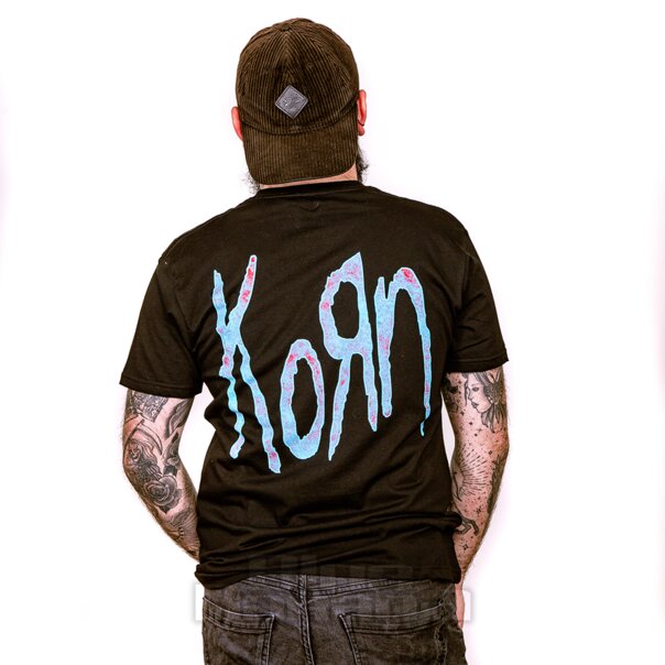 Official Band Merchandise Korn Sos-Puppe T-Shirt (Schwarz) | Blue Banana