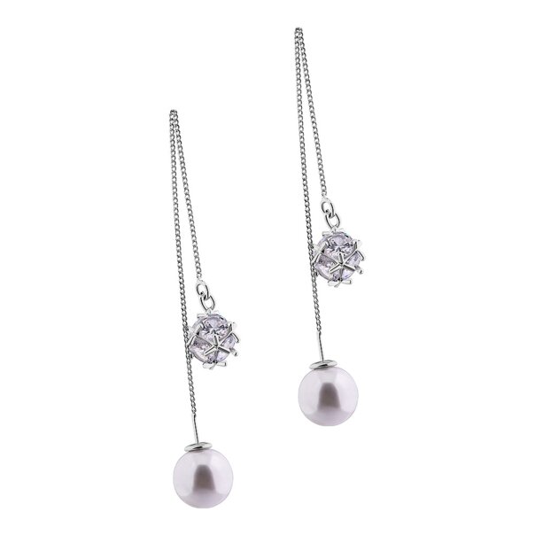 Orecchini a sfera blu banana con zirconi cubici (argento) | Orecchini gotici