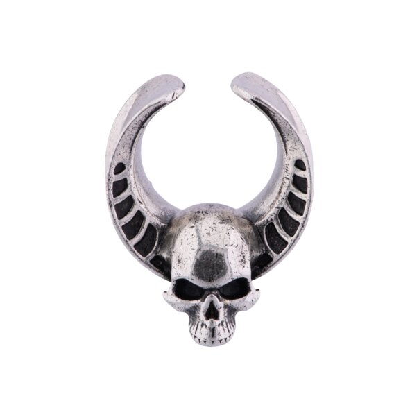 Blue Banana Surgical Steel Skull Saddle Hanger (Silver) | Body Piercing Jewellery