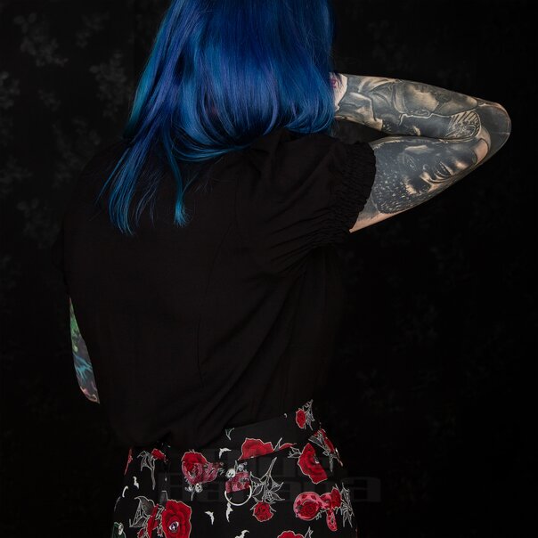 Hell Bunny Mischief Blouse (Black) | Blue Banana