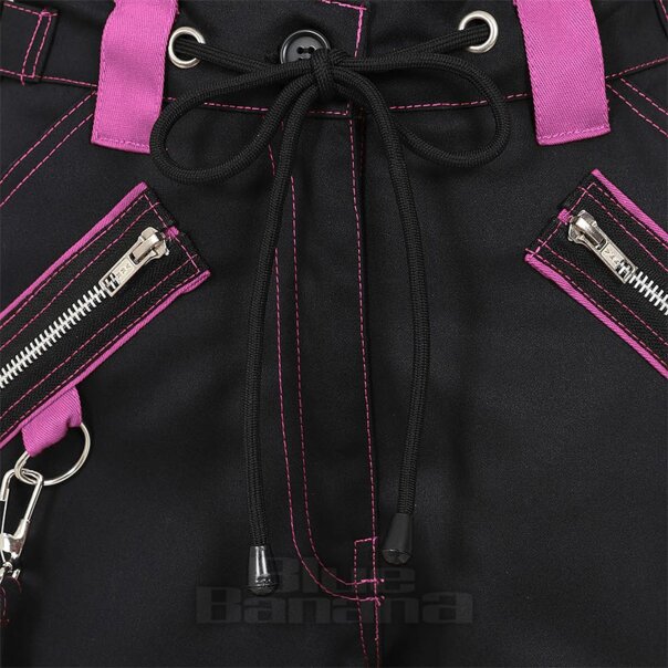 Banned Strappy Trousers (Black/Pink) | Blue Banana