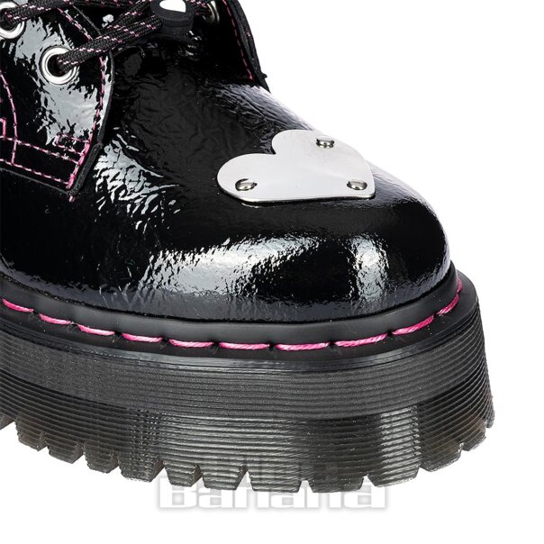 Dr. Martens Jadon Lack-Plateau-Stiefel (Schwarz/Pink) | Alternative Dr. Martens Stiefel
