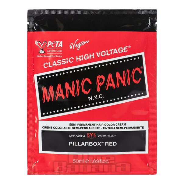 Manic Panic High Voltage Classic Cream Formula Farbbeutel (Pillarbox Rot) | Haarfarbe Blue Banana