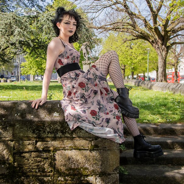 Jawbreaker Flower Spirit Maxi Dress (Multicolor) | Alternative Fashion, Goth Clothing