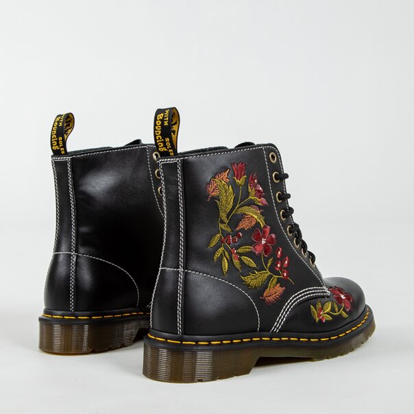 Dr Martens 1460 Floral Wanama Boot (Black) | Autumnal Footwear