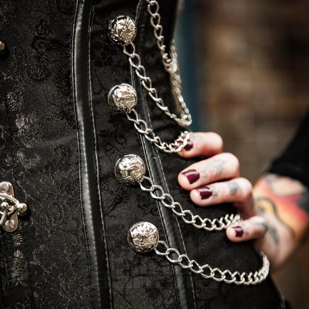 Vixxsin Steam Siren Korsett (Schwarz) | Blaue Banane