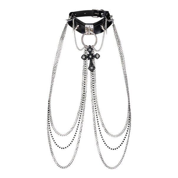 Große Kette mit Kreuz von Blue Banana (Schwarz) | Alternative Accessoires