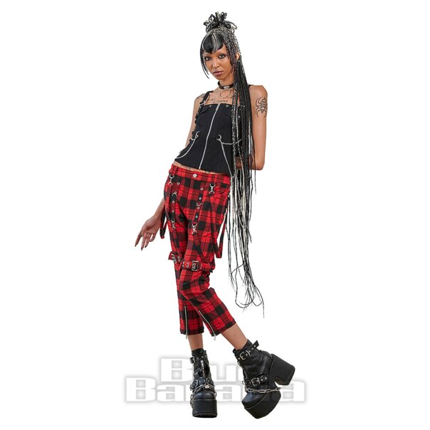 Banned Boucle Nocturne Pantalon (Noir/Rouge) | Blue Banana