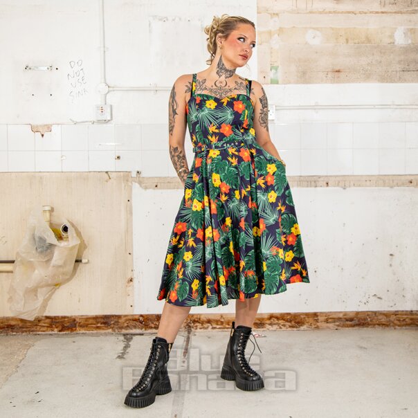 Verbotenes Morena Tropical Kleid (Mehrfarbig) | Vintage-Mode, Midikleider