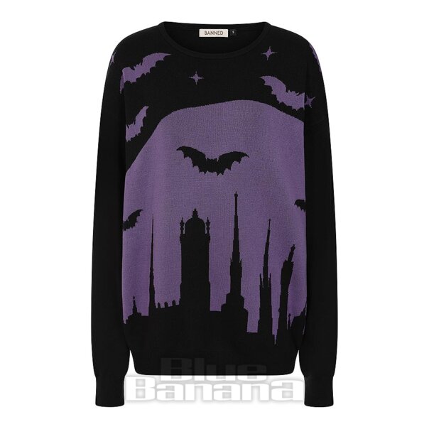 Banned Lyra Pullover (Schwarz/Lila) | Blue Banana
