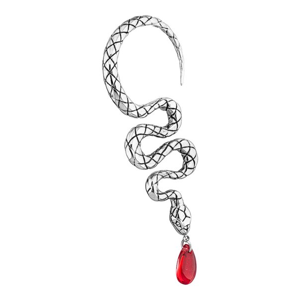 Blue Banana Surgical Steel Winding Snake Ear Weight (Silver) | Body Piercing Jewellery
