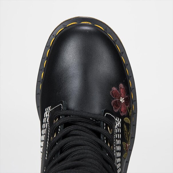 Dr Martens 1460 Floral Wanama Boot (Black) | Autumnal Footwear