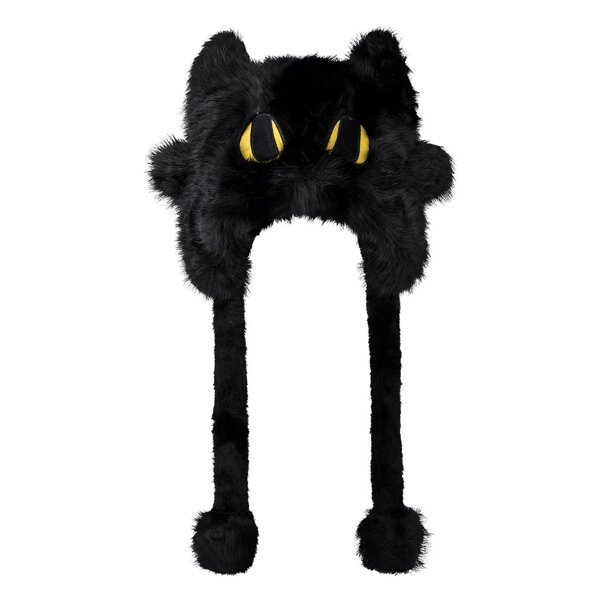 Blue Banana Demon Cat Fluffy Hat (Black) | Alternative Beanies