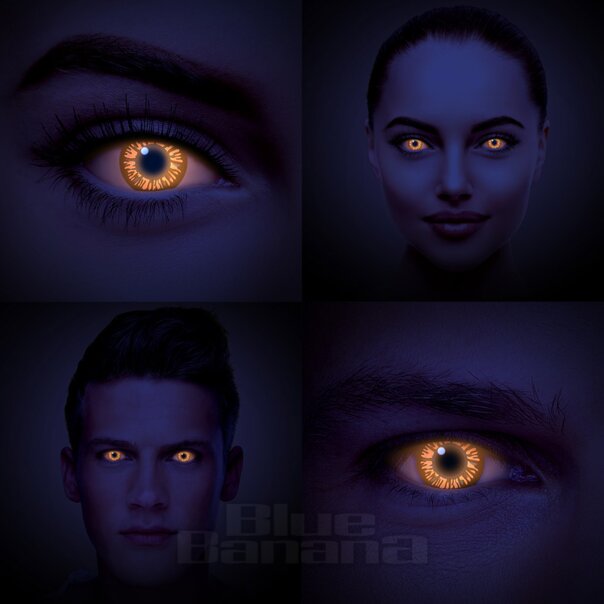 Bella UV I-Glow Orange Coloured Contact Lenses (30 Day) | Coloured Contacts
