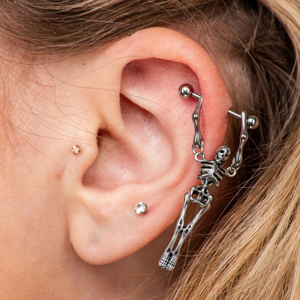 Blue Banana Chirurgenstahl-Skelett-Industriestab (Silber) | Piercingschmuck