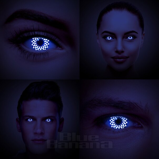 Black/Red Check UV i-Glow Coloured Contact Lenses (30 Day) | Coloured Contacts