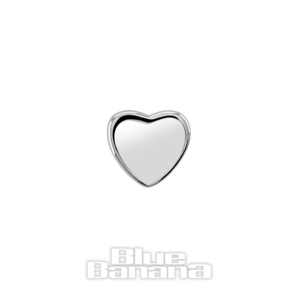 Blue Banana 14 Karat Weißgold Herz ohne Gewinde (Weißgold) | Blue Banana Piercing