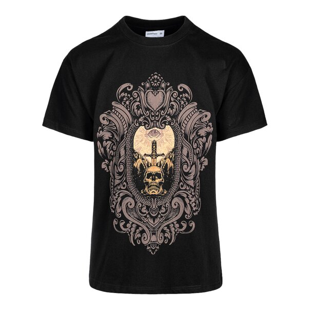 Blue Banana Sword & Skulls T-Shirt (Black) | Printed T-Shirts