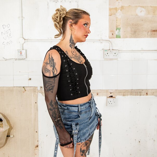 Chemical Black Ausha Top (Black) | Alternative Tops