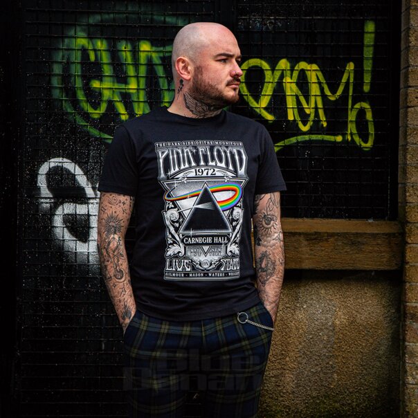 Official Pink Floyd Carnegie Hall 1972 T Shirt (Black) | Official Band Merchandise US