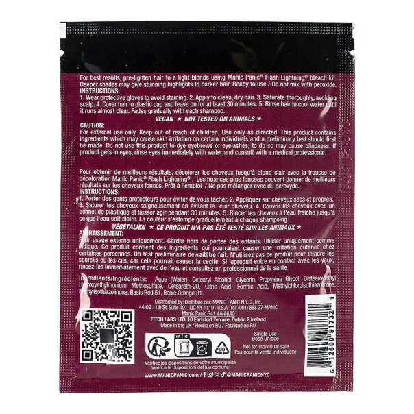Manic Panic High Voltage Classic Cream Formula Colour Pouch (Rosso Vampiro) | Tinta per Capelli Blue Banana