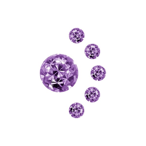 Blue Banana Externally Threaded Surgical Steel Jewelled Glitter Ball (Amethyst)