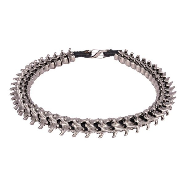 Halskette „Blue Banana Steel Full Bones“ (Silber) | Alternative Accessoires