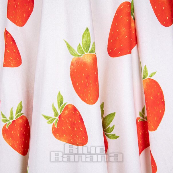 Bleeding Heart Fraise Robe Trapèze (Crème) | Blue Banana