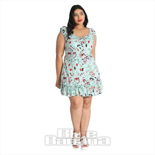 Hell Bunny Tijuana Mini Dress (Green) | Blue Banana