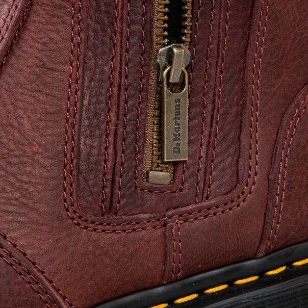 Dr Martens Chelsea 2976 Alyson Zip Grizzly Boots (Cherry) | Autumnal Dr Martens