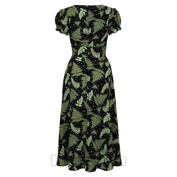 Hell Bunny Gaia Midi Dress (Black/Green) | Alternative Fashion, Goth Clothing