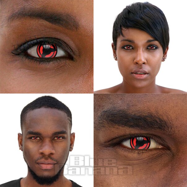 Kakashi 30 Tage wiederverwendbare schwarz-rote farbige Kontaktlinsen, Coloured Contacts UK