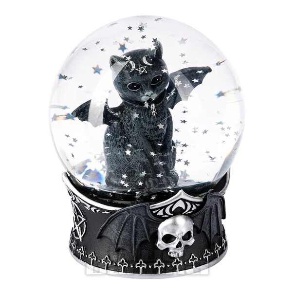 Nemesis Now Malpuss Snow Globe (Black) | Blue Banana