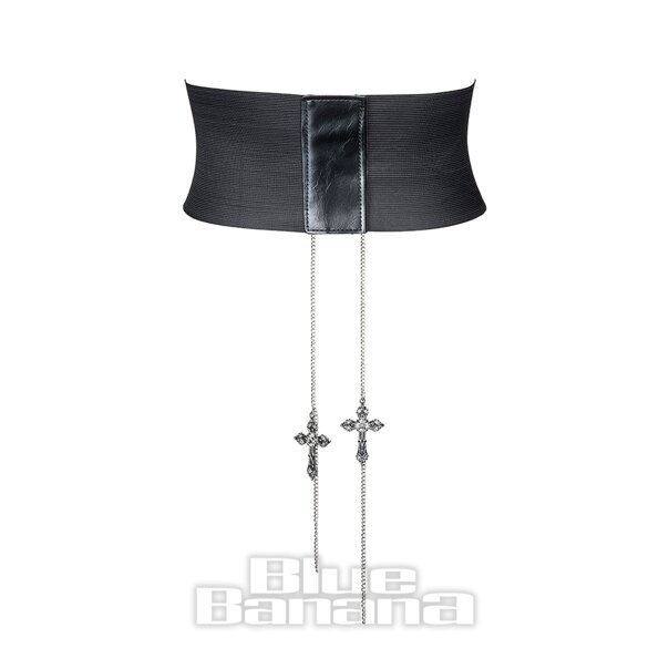 Blue Banana Wide Waist Crosses Belt (Black) | Blue Banana