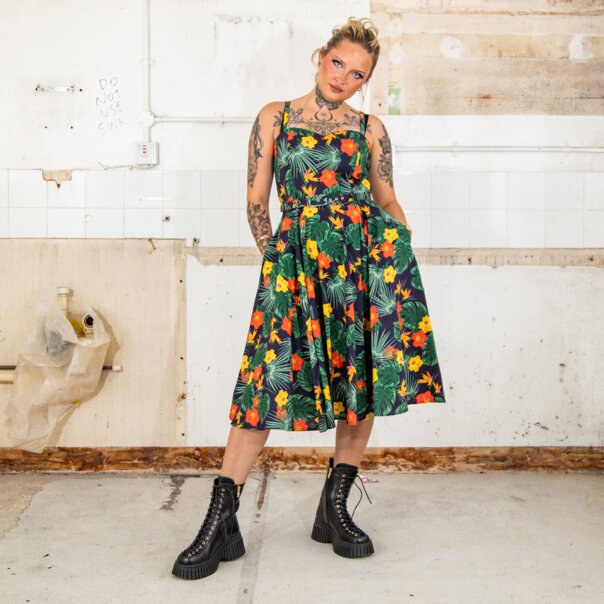 Banned Morena Tropical Dress (Multicolor) | Vintage Fashion, Midi Dresses
