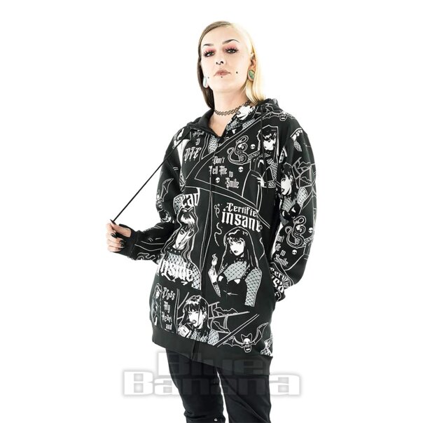 Heartless Zertifizierter Wahnsinniger Kapuzenpullover (Schwarz) | Blue Banana