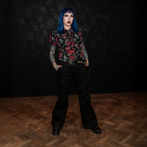 Hell Bunny Blooming Elle Blouse (Black) | Blue Banana