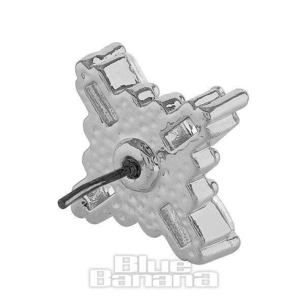 Blue Banana Poliertes Titan, 1,2 X 8 Mm, Kreuz-Edelstein Fadenloses Labret (Silber) | Blue Banana