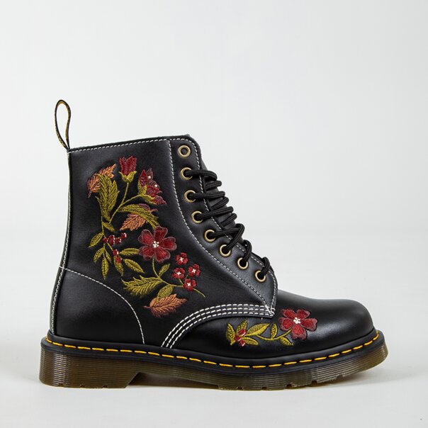 Dr Martens 1460 Floral Wanama Boot (Black) | Autumnal Footwear