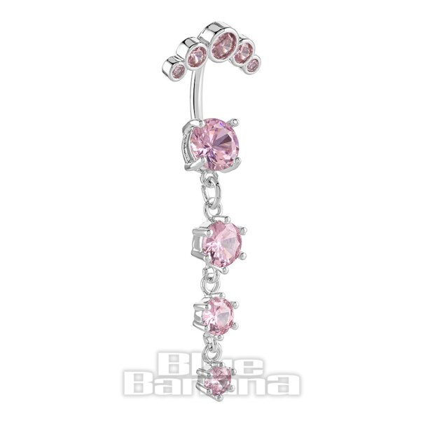 Blue Banana Polished Titanium 1.6 X 10Mm Externally Threaded Navel Bar (Rose)| Body Piercing Jewellery