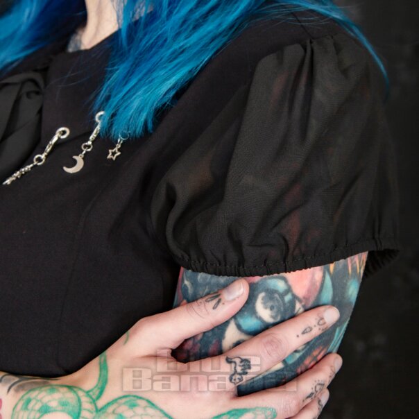 Hell Bunny Charming Blouse (Black) | Blue Banana
