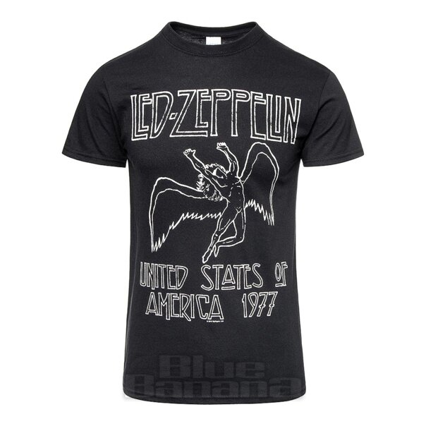 Led Zeppelin États-Unis 77 T-Shirt (Noir) | Blue Banana