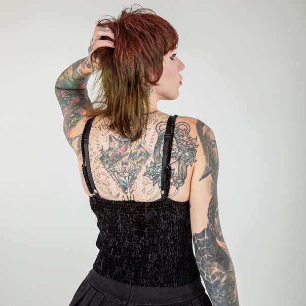 Banned Sanctum Velvet Vest Top (Black) | Banned Alternative Clothing