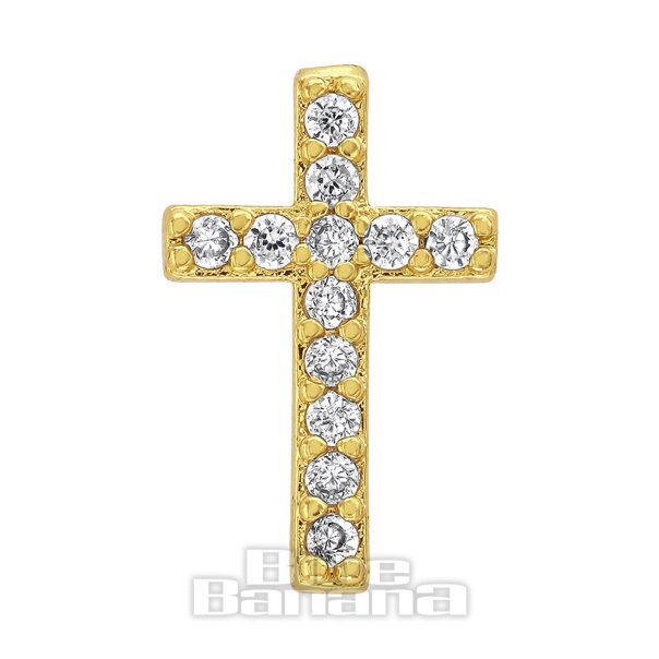 Blue Banana Poliertes Titan 1,2 X 8 Mm Kreuz Fadenloses Labret (Gold) | Blue Banana